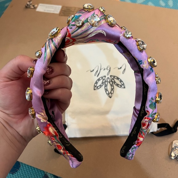 La Bella Purple Silk Embellished Headband - Picture 13 of 16